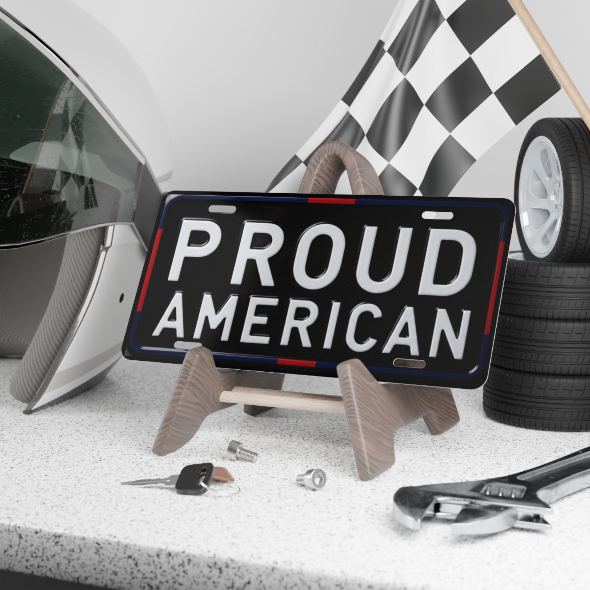 Vanity Plate – Proud American Gift for Dad, Husband or Boyfriend